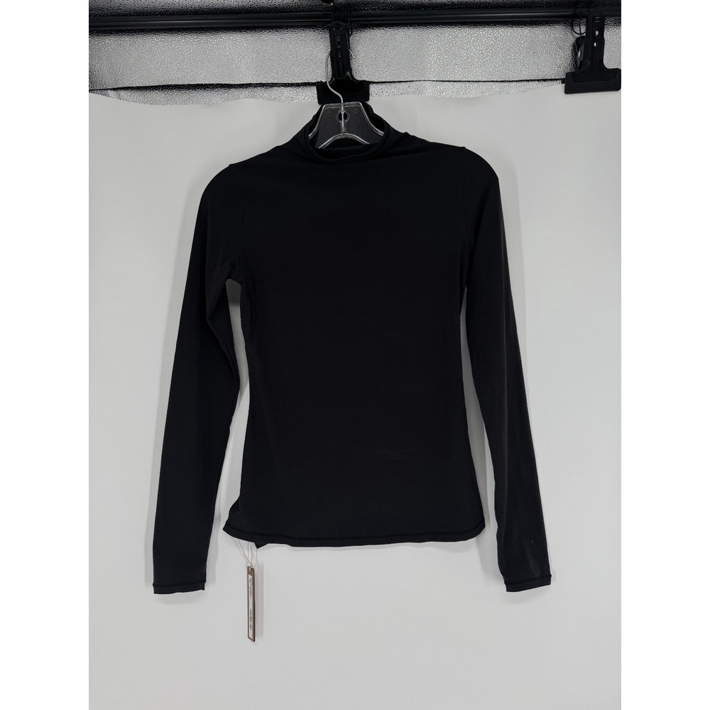 SKIMS‎ Fits Everybody Turtleneck Top Womens Medium Onyx Long Sleeve Tee T Shirt